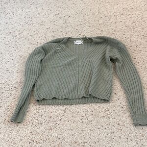 Pink Rose Sage V-Neck Sweater